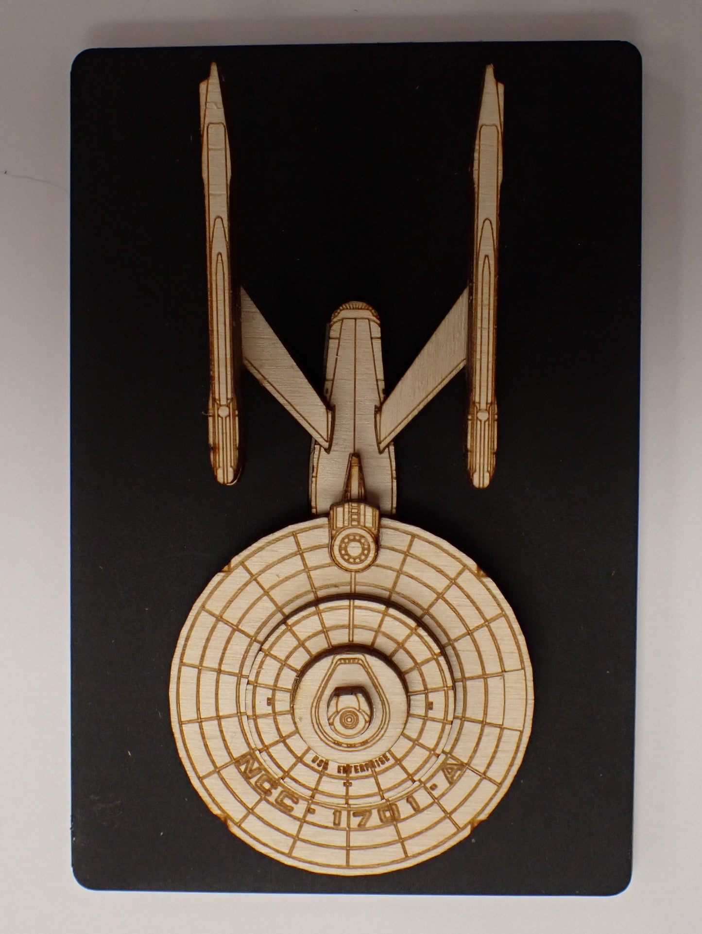 USS Enterprise NCC-1701-A - Wood Mini Plaque