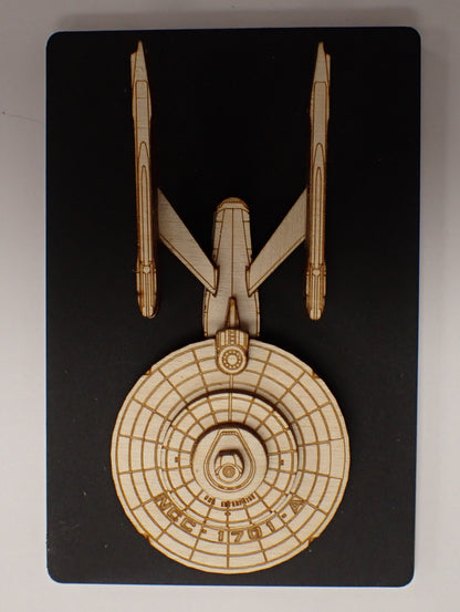 USS Enterprise NCC-1701-A - Wood Mini Plaque