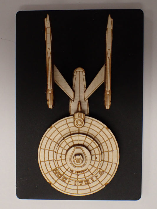 USS Enterprise NCC-1701-A - Wood Mini Plaque