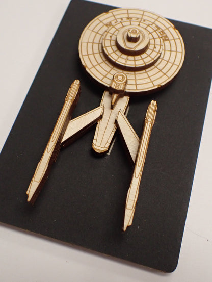 USS Enterprise NCC-1701-A - Wood Mini Plaque