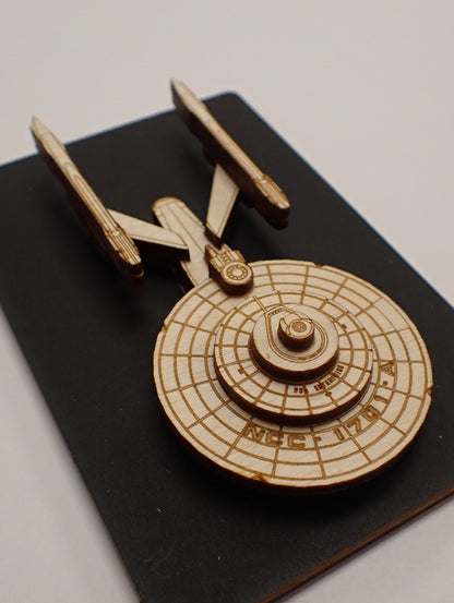 USS Enterprise NCC-1701-A - Wood Mini Plaque