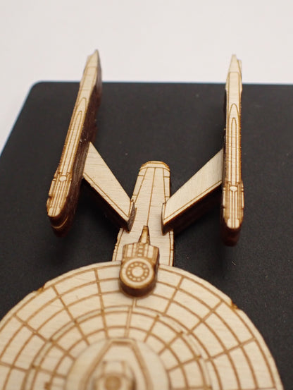USS Enterprise NCC-1701-A - Wood Mini Plaque