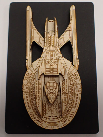 USS Titan - Wood Mini Plaque