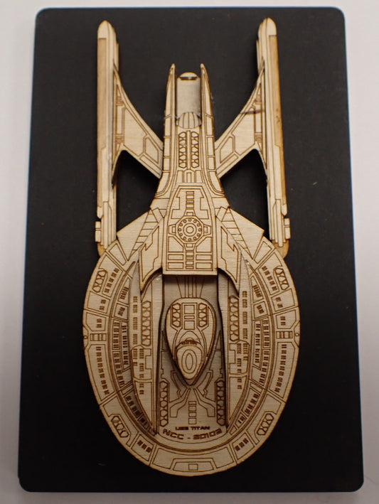 USS Titan - Wood Mini Plaque