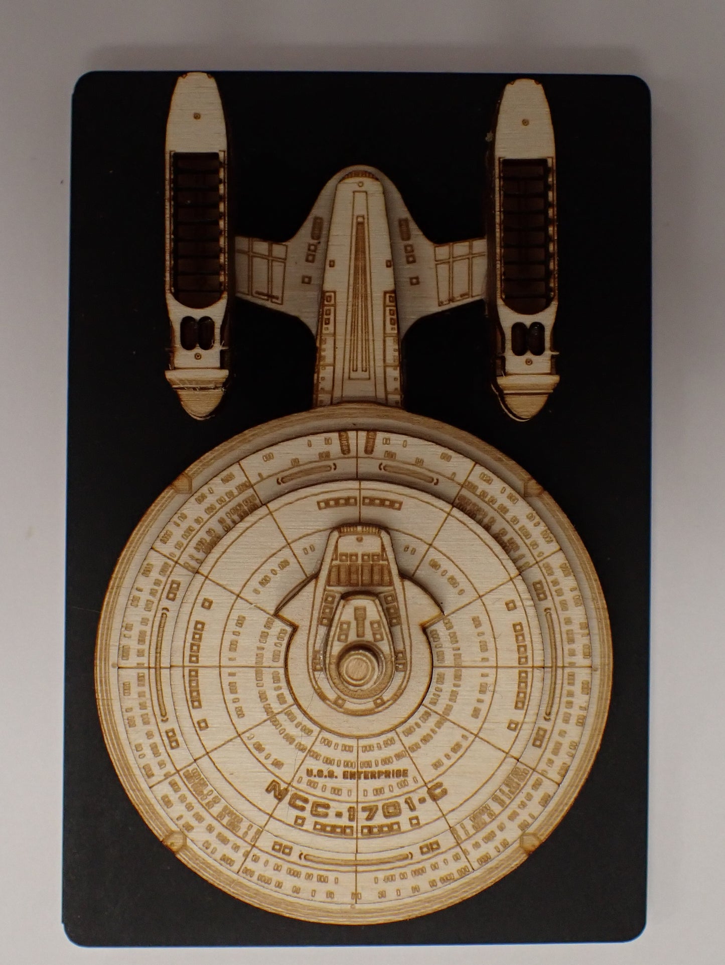 USS Enterprise NCC-1701-C - Wood Mini Plaque