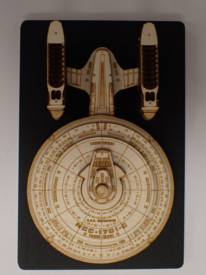 USS Enterprise NCC-1701-C - Wood Mini Plaque