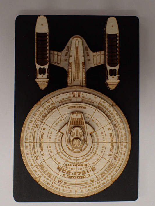 USS Enterprise NCC-1701-C - Wood Mini Plaque