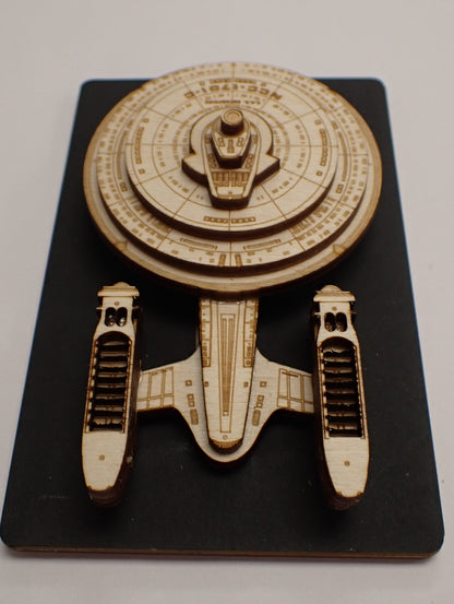 USS Enterprise NCC-1701-C - Wood Mini Plaque