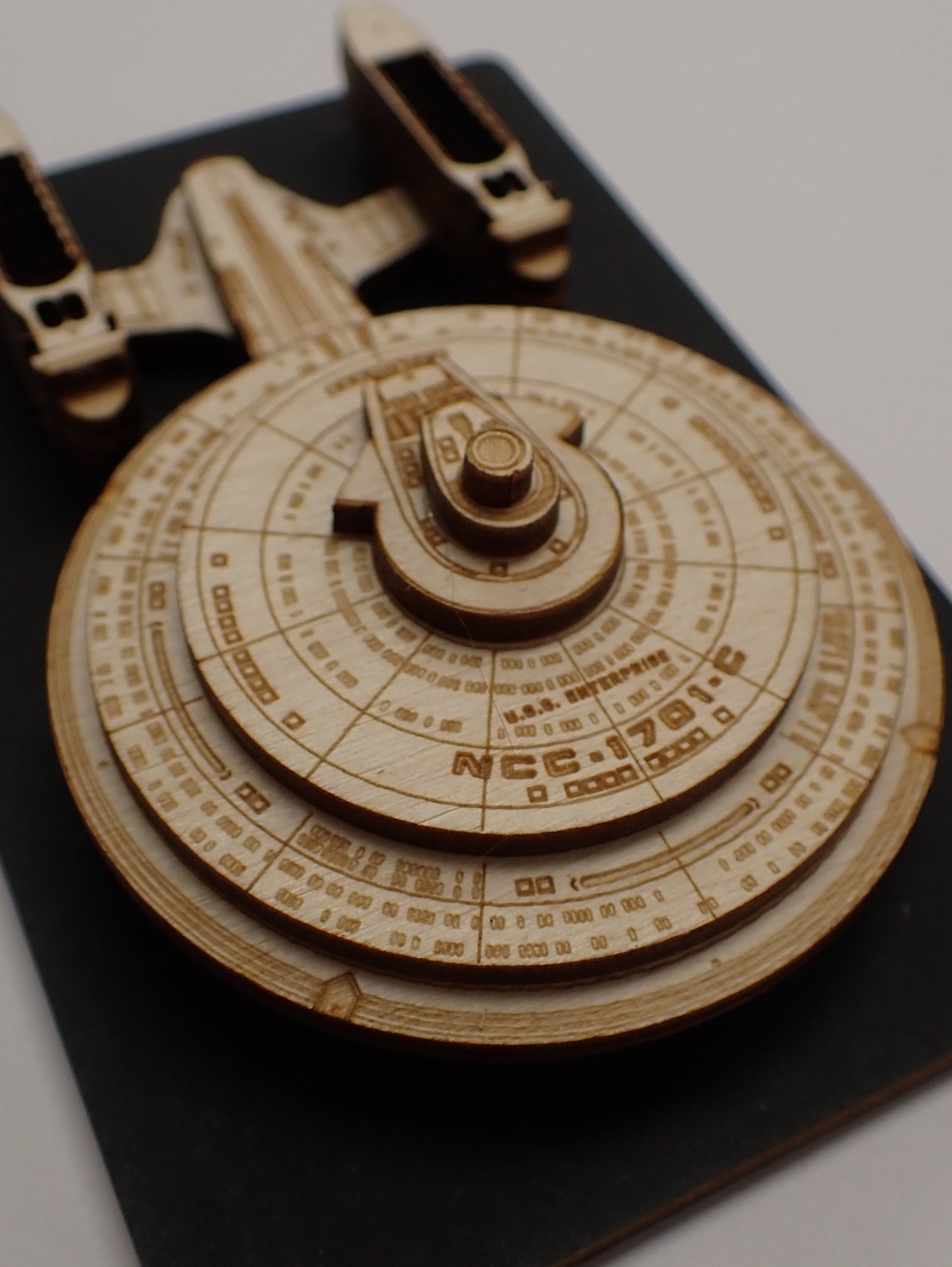 USS Enterprise NCC-1701-C - Wood Mini Plaque