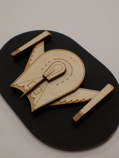 Romulan Bird of Prey (TOS) - Wood Mini Plaque