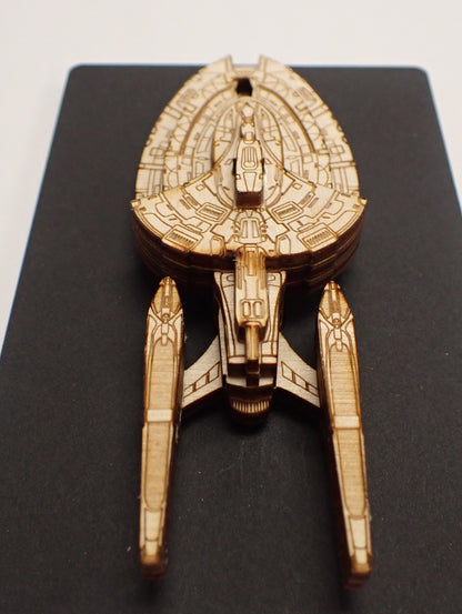 USS Voyager-A - Wood Mini Plaque