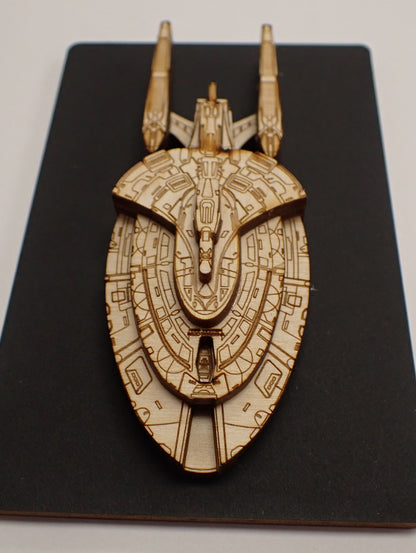 USS Voyager-A - Wood Mini Plaque