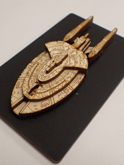 USS Voyager-A - Wood Mini Plaque