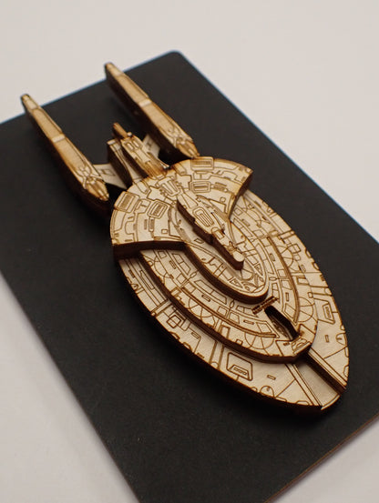 USS Voyager-A - Wood Mini Plaque