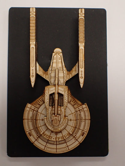 USS Enterprise NCC-1701-G - Wood Mini Plaque