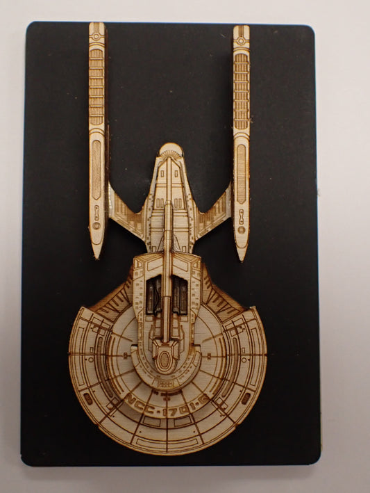 USS Enterprise NCC-1701-G - Wood Mini Plaque