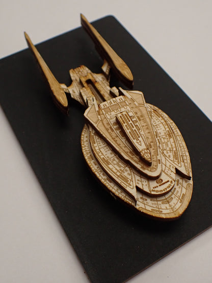USS Enterprise NCC-1701-F - Wood Mini Plaque