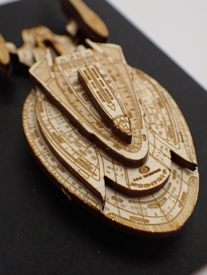USS Enterprise NCC-1701-F - Wood Mini Plaque