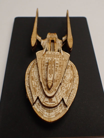 USS Enterprise NCC-1701-F - Wood Mini Plaque